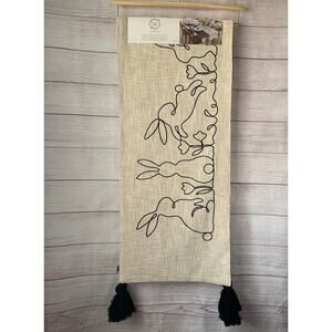 The Farmhouse by Rachel Ashwell Easter Bunny Rabbit Table Runner Tassels 16x90"